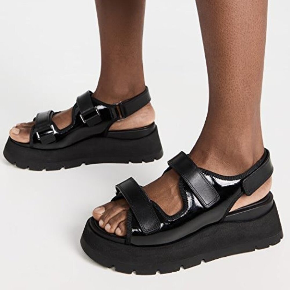 NEW DOLCE VITA Leather Dubai Sandals in black for women 0126 3t2